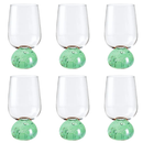 Taças Champanhe Base Esfera Transparente + Bandeja para Taça