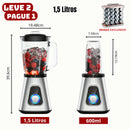 Liquidificador Multiuso Lumax Com Jarra de Vidro + BRINDE: Porta Tempero Vertical 16 Potes - COMPRE 1 LEVE 2