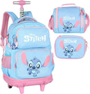 Kit Mochila Rodinhas Stitch Lancheira e Estojo