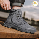 Kit Bota Militar Tática Masculina Imperium em Couro Legítimo e Camurça + BRINDES: Cinto, Carteira e Relógio