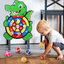 Jogo de Dardos Infantil com Bolas Adesivas – Painel Educativo de Velcro em Formato de Animais