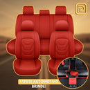 Kit Capa Para Banco de Carro em Couro Legítimo Universal Flatcar + BRINDES: Tapetes Automotivos