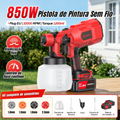 Pistola de Pintura Pulverizador Sem Fio 850W + 2 Baterias Extras