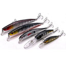 Conjunto 5 Iscas JerkBait  - 5 a 11cm - 4 a 12g - Meia Água/Fundo/Superfície