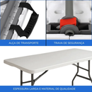 Mesa Dobrável Tipo Maleta Prática e Durável 180x60cm — Portátil, Resistente, Fácil de Montar e Guardar