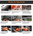 Kit Macaco Elétrico 4 em 1 — Compressor de Ar, Chave de Impacto 480 N.m, Lanterna LED e Macaco Hidráulico 5 Toneladas + Par de Luvas + Martelo de Segurança