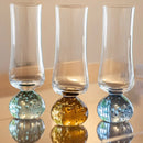 Taças Champanhe Base Esfera Transparente + Bandeja para Taça